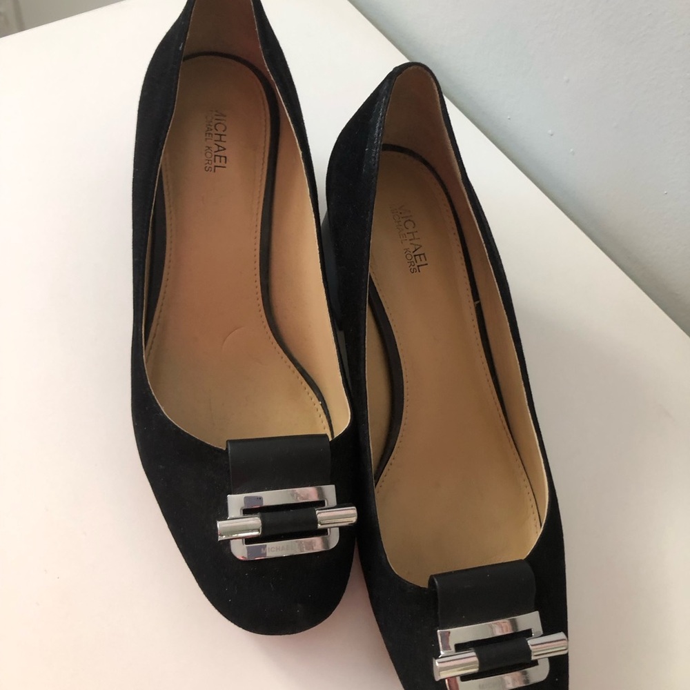 Michael Kors Black Flats with Silver Accent